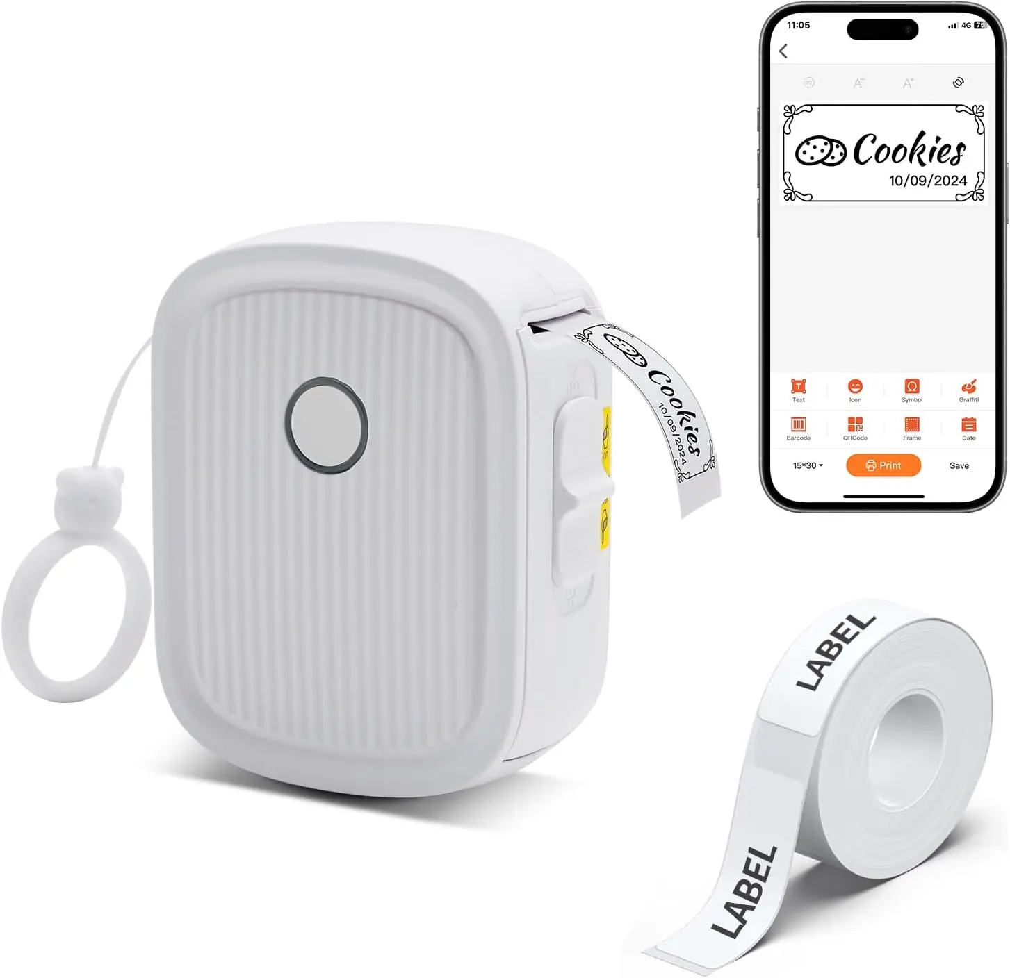 Mini Label Maker Machine, Bluetooth Connection, Mobile Phone Operation, Easy-to-Use App