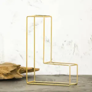 8" Tall Gold Freestanding 3D Decorative Wire Letter, Wedding Centerpiece - L