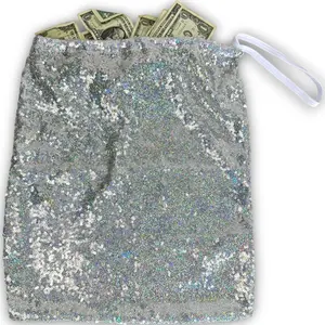 Silver Sequin Money Bag