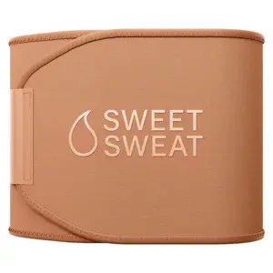 Sweet Sweat Toned Ab Trainer for Women and Men | Premium Waist Trainer Belt to help 'Tone' your Stomach! (Sand, Medium)