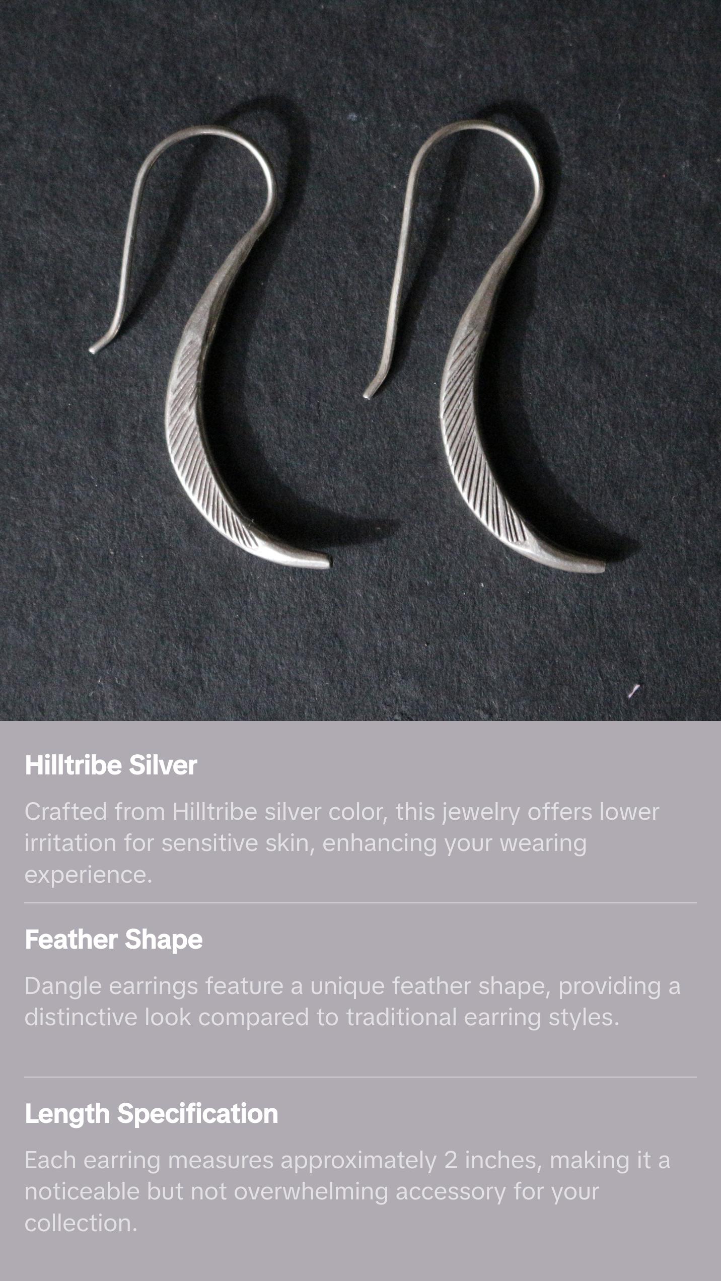 Simple Feather Earrings - Unisex Design with Clear Beads and Simple Earring Size