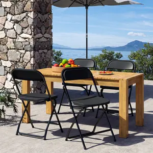 Plastic Folding Chair, Indoor Outdoor Portable Stackable Commercial Seat with Steel Frame 330lb Capacity for Events Office Wedding Party Picnic Kitchen Dining