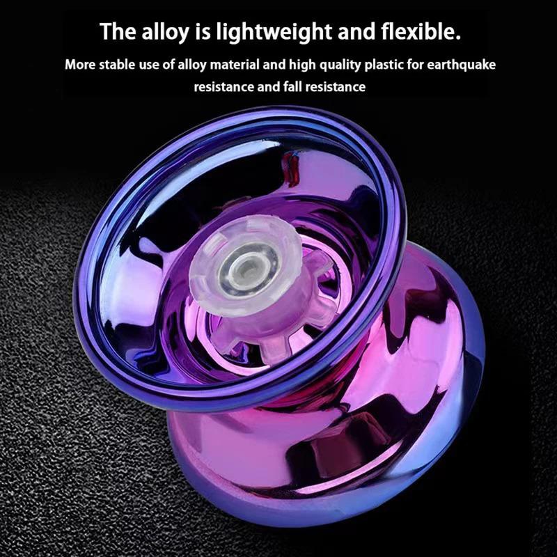 Glowing Alloy Yoyo for Beginners - Light-Up Yo-Yo with Animal Head Ring & Colorful String, Responsive Yo-Yo for Kids & Beginners, Perfect for Party Favors & Skill Development