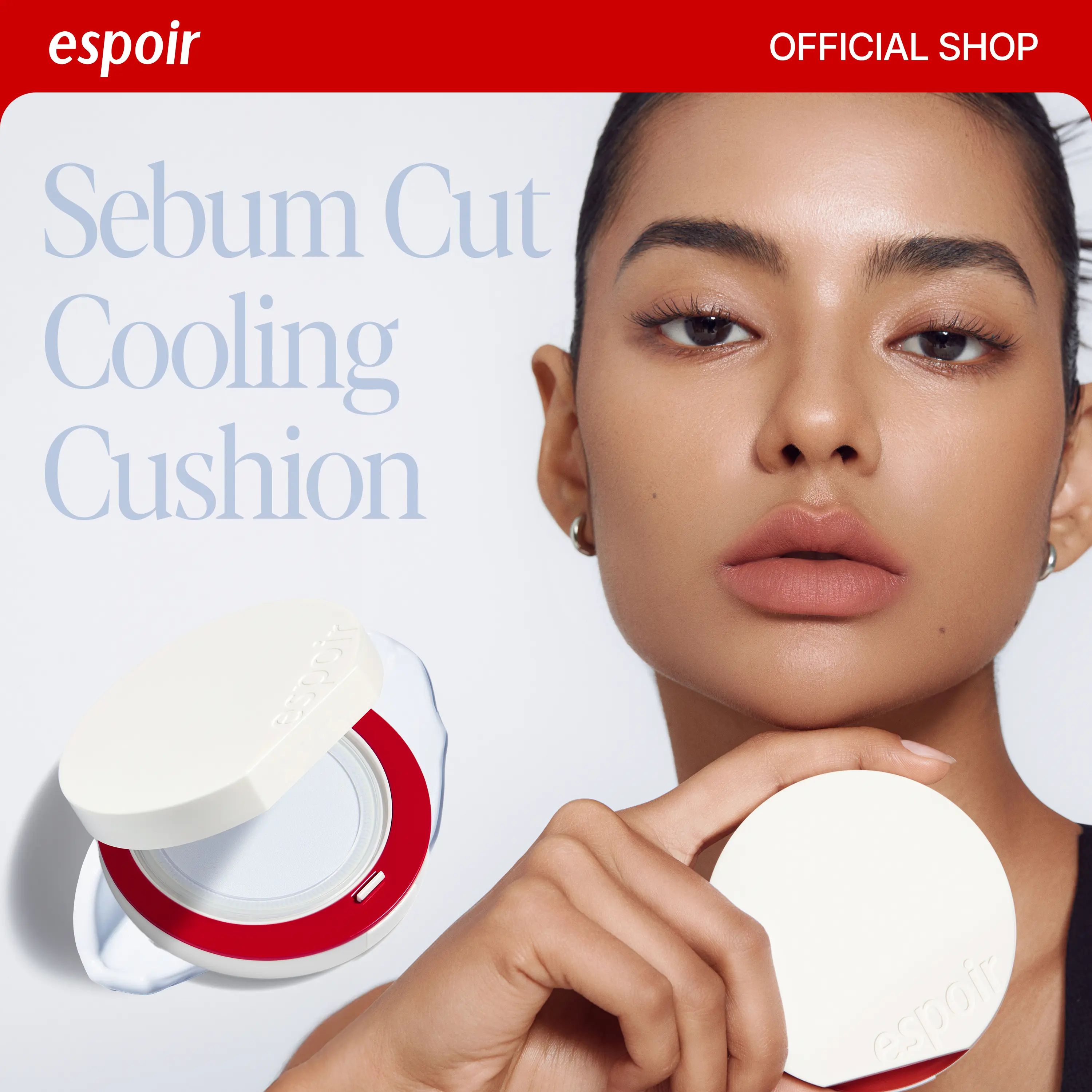 [Espoir Official][NEW] Be Velvet Sebum Cut Cooling Cushion | Gel-to-Powder Oil Control Formula | 24H Matte Pore-Blurring Finish | Instant Cooling Effect | Vegan Certified