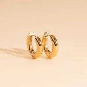 Titanium Chunky Rounded Huggie Hoop Earrings - FeatherTUFF™