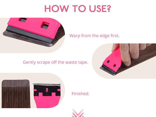 WENNALIFE Tape Remover Scraper Tool Razor Blade with 10 Replacement Blades & 6 Tape-Tabs Non-Scratch Tape in Extensions tool Adhesive-Remover for Cleaning #SpringStatements