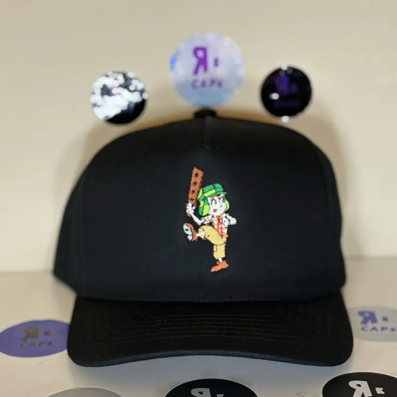 Rk CAPs El Chavo Feliz Black Trucker Hat with Iconic Character Embroidery and Adjustable Back