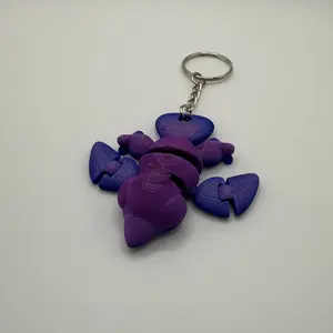 Articulated Multicolor Crow Keychain