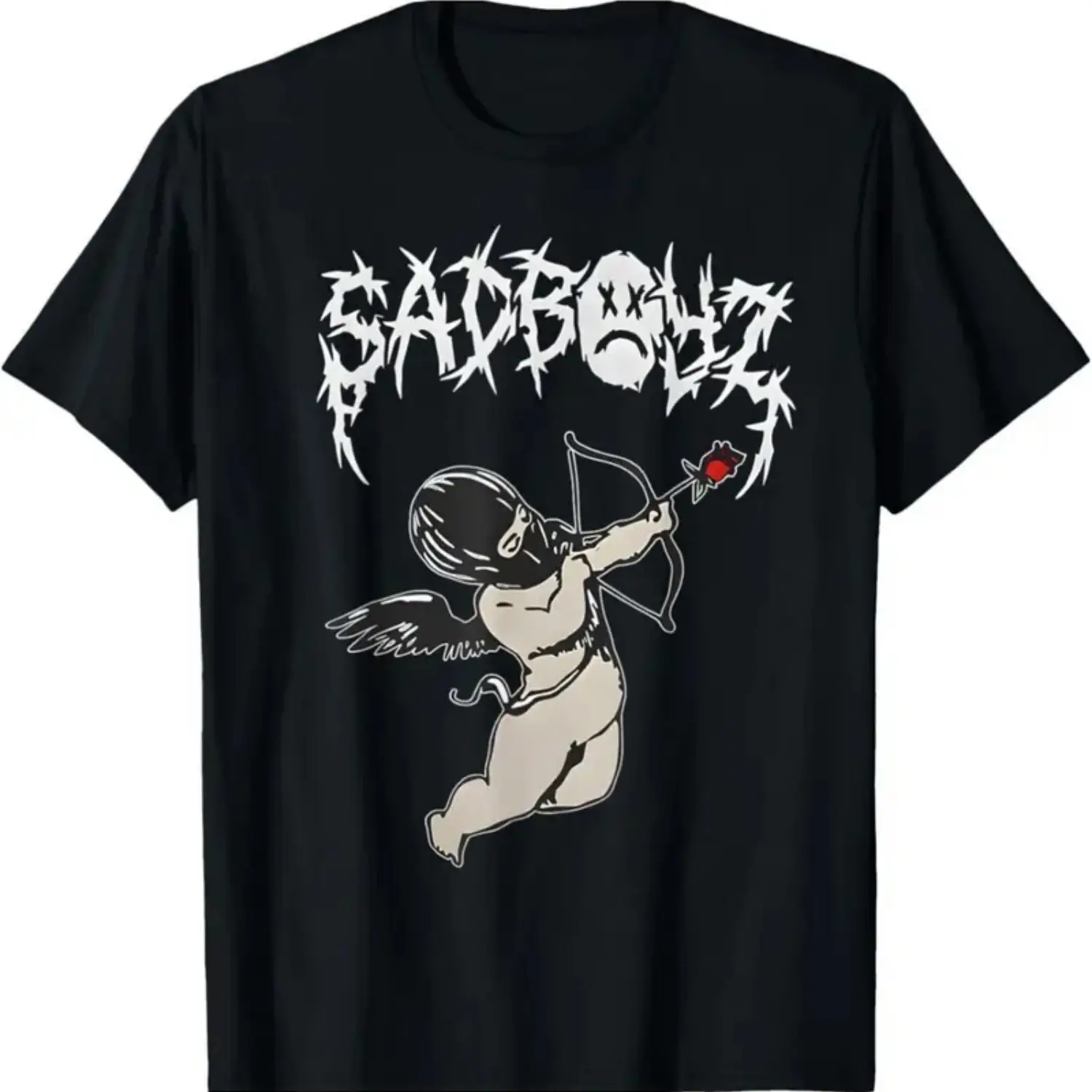 Graphic T-Shirt for Men with Junior H Sad Boyz Love Design - Regular Fit Shortsleeve Corridos Tumbados Themed Cloth Top, Classic, Cotton