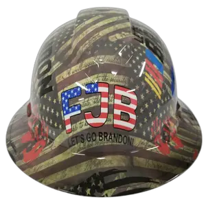 Let's Go Brandon Patriotic - Custom Hydro Dipped Full Brim Hard Hat