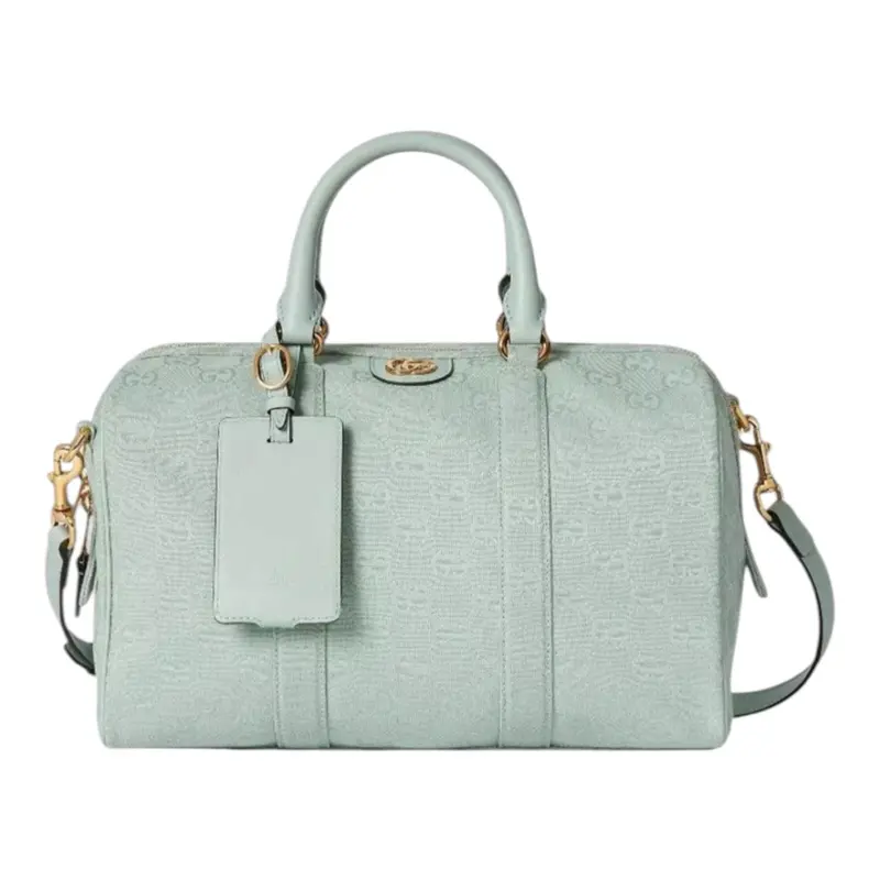 Pre-owned GUCCI canvas Crossbody Bags Ophidia Medium Boston Bag in Icy Blue New Season