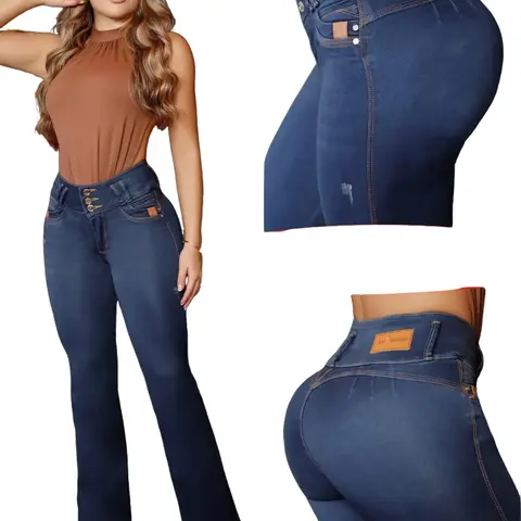 COLOMBIAN BONBONUP WOMAN'S  BUTT LIFTER JEANS WITH THEE BUTTOS