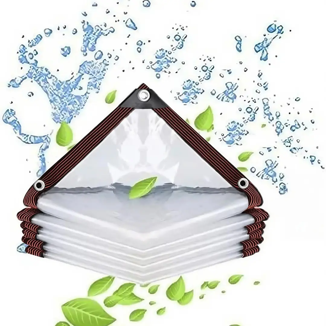 8*10FTThickened Upgrade Heavy Duty Clear Tarps, Waterproof Transparent Tarpaulin with Reinforced Grommets, Multipurpose Greenhouse Panel Covers for Garden Plants, Camping, Decks, Porches, Patios and Gazebo Curtains