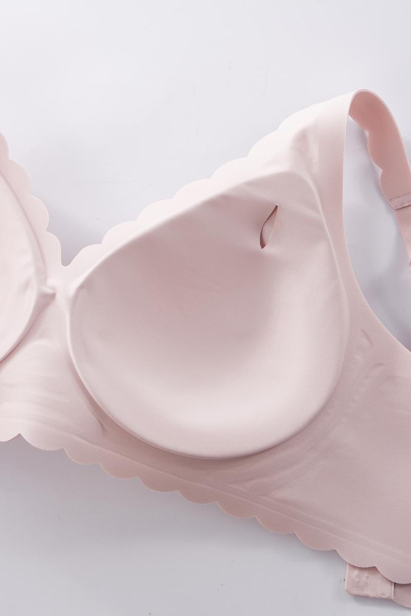 1/2/3/4PCS Jelly Wireless Bra Womens Scalloped Comfortable Wireless Bras Push Up Bralettes Seamless Tshirts Bras Deep V Everyday Bras S 3XL