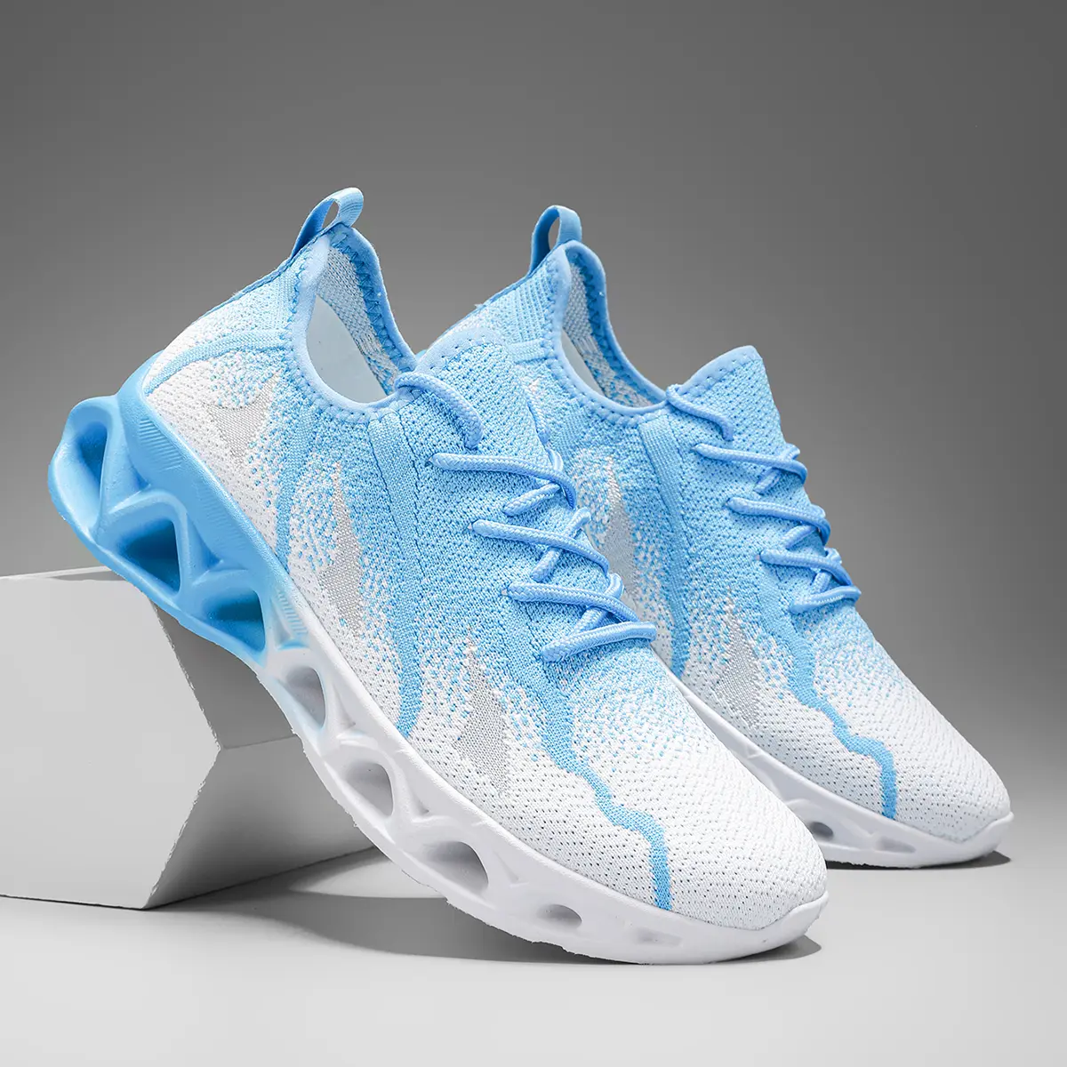 ·  Dopamine gradient color - summer mesh breathable sports shoes - lightweight for men and women - soft soled blade running shoes, thick soled height increasing casual shoes, trendy and versatile fitness travel walking, couple birthday gifts