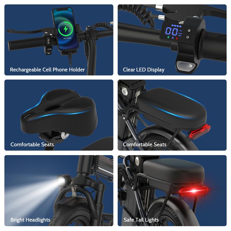 14" Mini E-Bike|500W(Peak 750W) Pure AluminumFrame|22Mph Top Speed |Up to 40 Miles Range Perfectfor Campus Commutes, Grocery Runs, or Leisure Rides NoMore Sweating - Electric Assist for Smooth Hills & LongDistances! 14" Mini E-Bike|500W(Peak 750W) Pure AluminumFrame|22Mph Top Speed |Up to 40 Miles Range Perfectfor Campus Commutes, Grocery Runs, or Leisure Rides NoMore Sweating - Electric Assist for Smooth Hills & LongDistances!