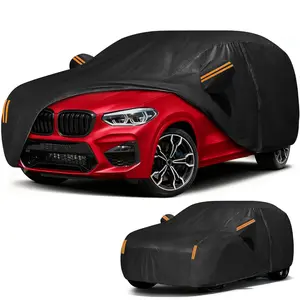 All Weather Full Size Car Cover – Waterproof UV Resistant with Zipper & Reflective Strips for SUVs and Sedans
