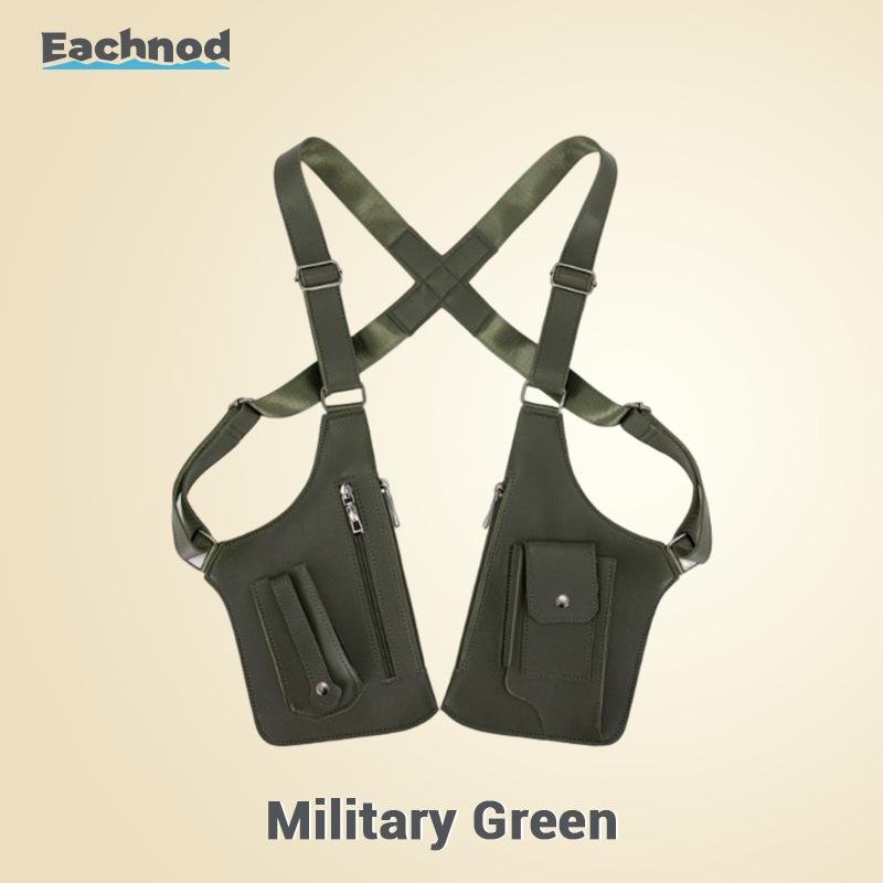 Eachnod Vintage Leather Anti-Theft Crossbody Bag for Men Women, Hidden Pocket Shoulder Bag for Cycling, Hiking, Travel & Everyday Use