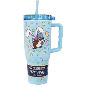 Buc-ee's Easter Tumbler 2026 40oz Yukon Cup Limited Edition Teal Blue Bunny Ears Spring Flowers 24H Cold 6H Hot Drinkware with Straw & Lid - Flasks, Mug