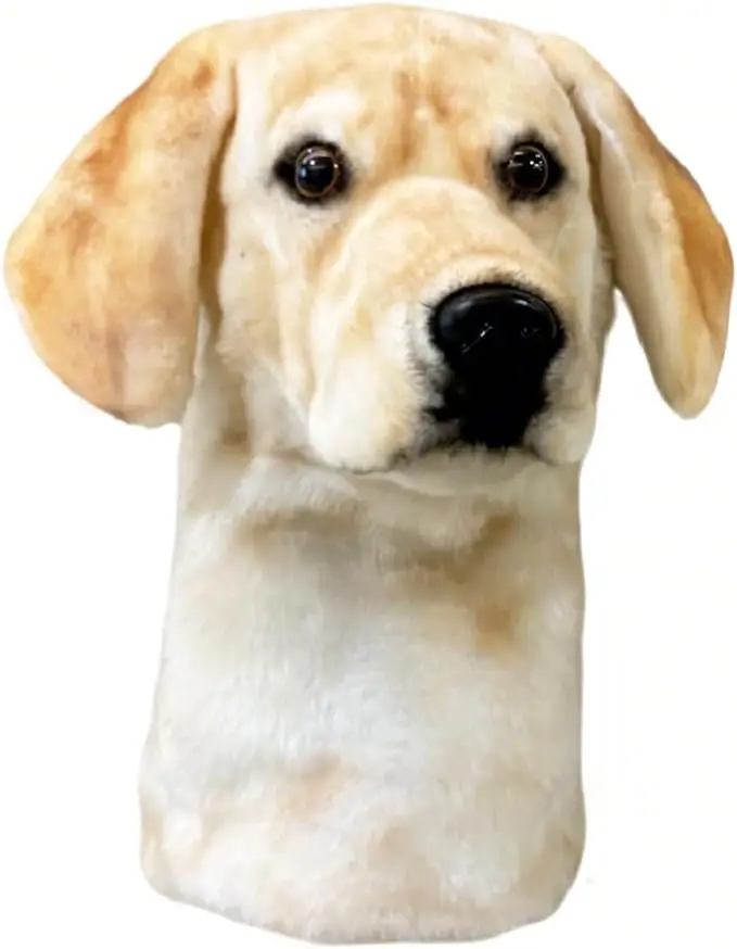 FurEverClone Yellow Labrador Dog Golf Club Head Covers, Animal Headcovers for Drivers & Woods, Golf Gifts for Men Women Dog Lovers