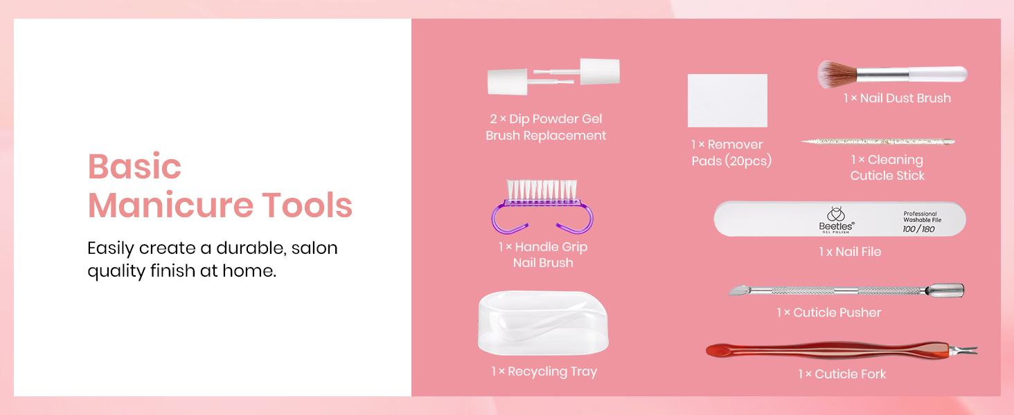 Beetles Dip Powder Starter Nail Kit with【Base&Top Coat&Activator&Manicure Tool】Don't Need UV light Nail Art Nails at home Nail Salon Gift#SpringTok Cosmetic Polish  Cutics #TikTokShopBacktoSchool