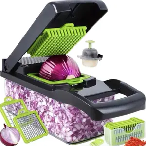 Complete Vegetable Chopper Set With Multiple Blades - Save Time In Kitchen