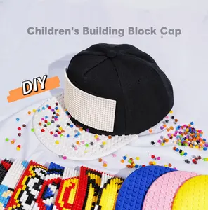 tt shop spring glow up，Kids Creative Brick Snapback Hat –The size can be adjusted（52cm—56cm），nontoxic toys  Fun Buildable Block Cap for Boys & Girls enthusiast diy