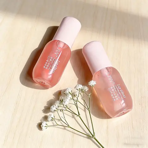 Women's 3-in-1 Hydrating Lip Care Oil Stick - Balm, Gloss, Liquid Functions, Lightweight, Non-Greasy, Gentle, 2-Count Regular Edition Gift-Set Duo, Peach & 2 Colors, Lip Care Duo, Crystal Glass Packaging