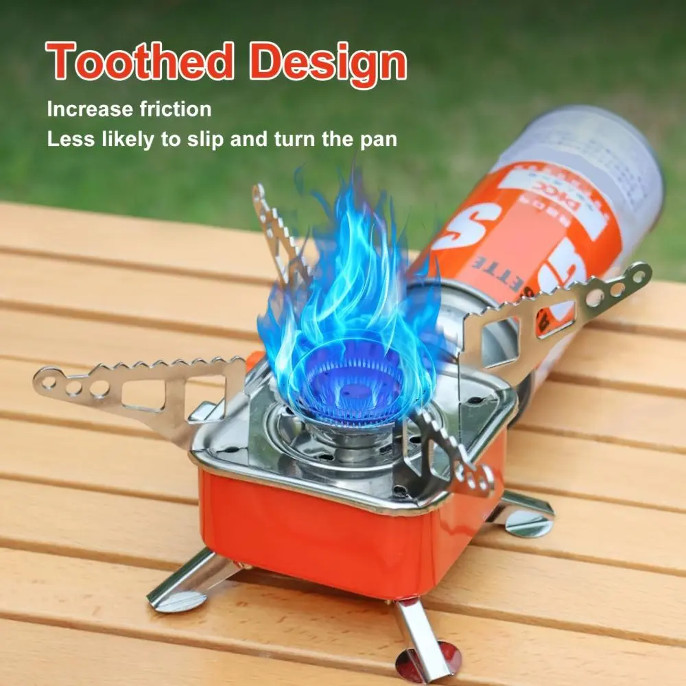 Portable Windproof Folding Stove - Lightweight Compact Camping Stove, Foldable Outdoor Cooker, Compatible for Backpacking, Hiking, Picnics, Home Emergencies - Ideal for Solo & Group Camping Trips, Stylish Metal Finish