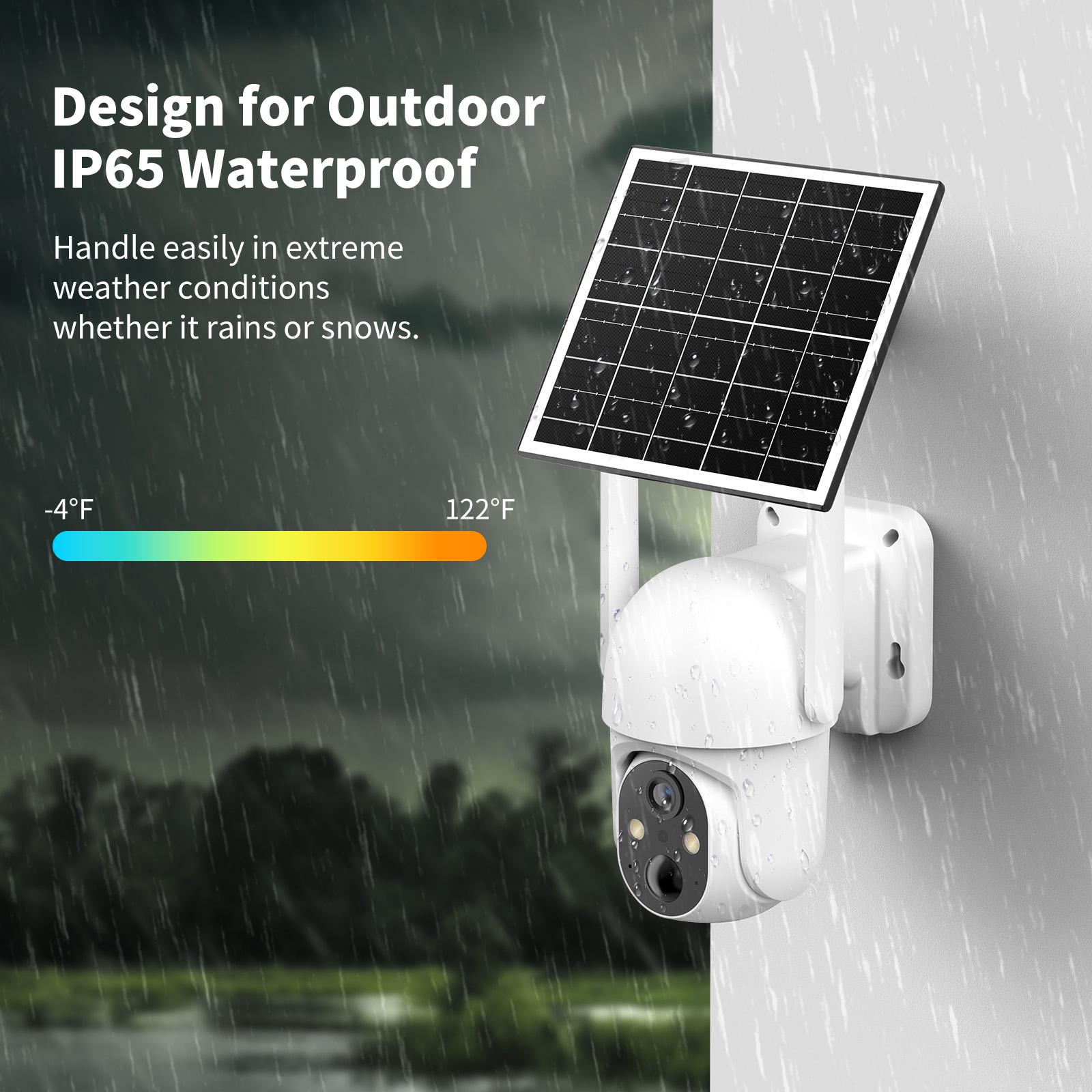 4G LTE Solar Powered Security Camera CB114S with 2K Live View 360° Coverage Two Way Audio PIR Motion Detection IP65 Waterproof Outdoor Surveillance（4G DATA REFILL Required）