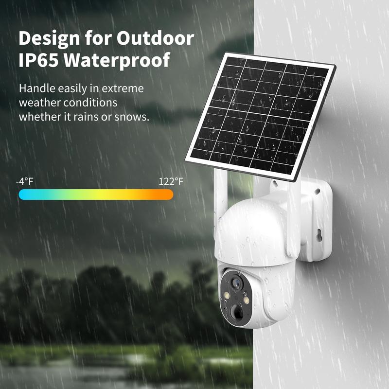 4G LTE Solar Powered Security Camera CB114S with 2K Live View 360° Coverage Two Way Audio PIR Motion Detection IP65 Waterproof Outdoor Surveillance（4G DATA REFILL Required）