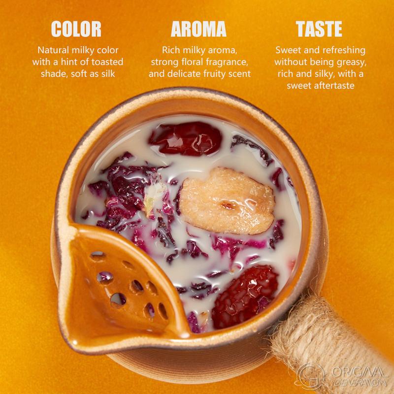 BOGO Rose/Osmanthus Baked Milk Tea 2 Cartons With Limited Glft 12 Drinks With Red Dates, Rock Sugar, Longan, Goji Berry, New Zealand Milk, Golden Needle Black Tea