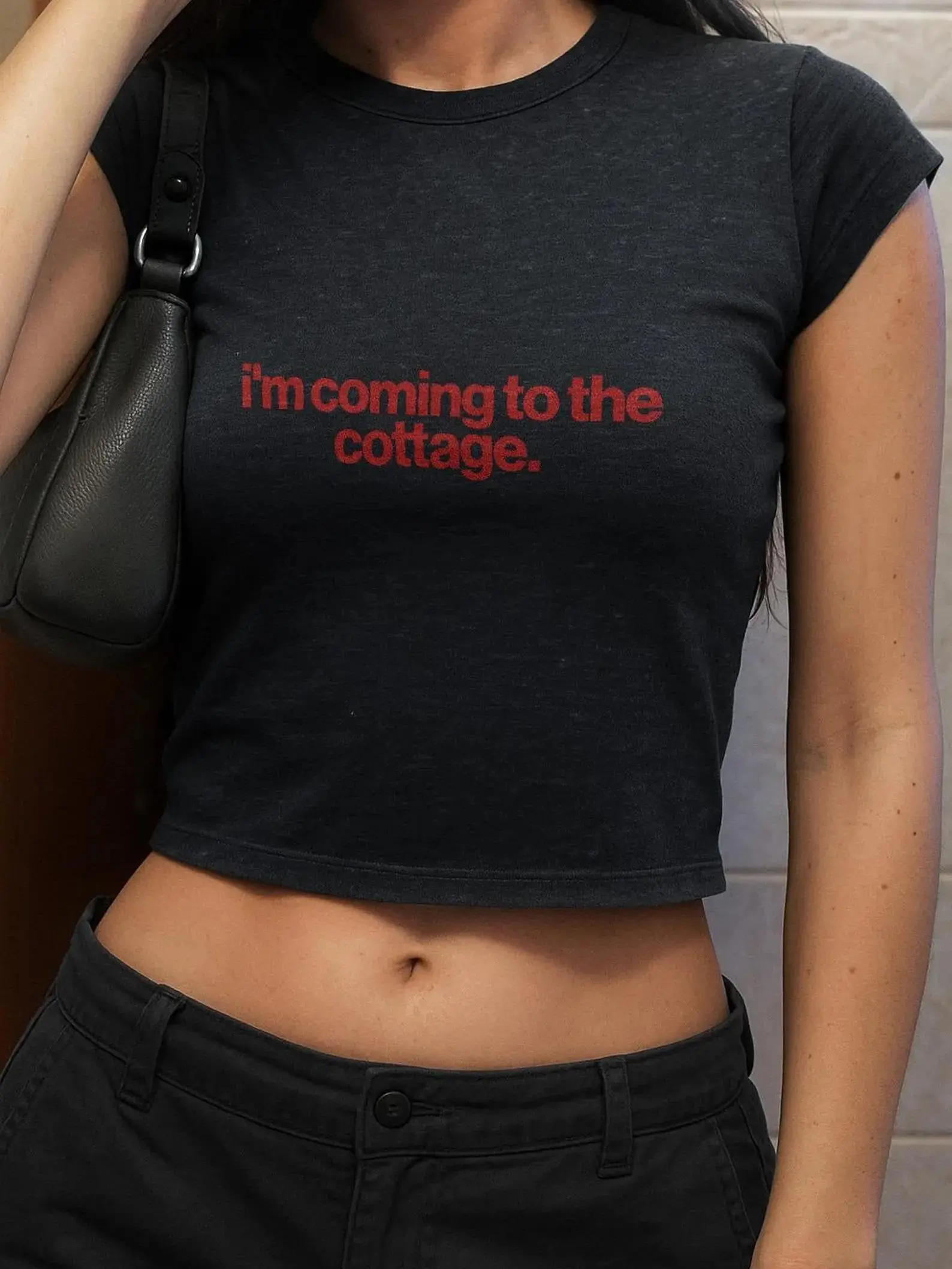 I'm Coming to the Cottage Baby Tee, Heated Rivalry Women's Crop Top, BookTok Tee, Hudson Williams, Connor Storrie, Gay Hockey Romance, Gift For Her