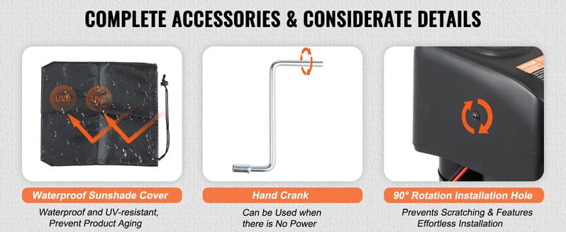 VEVOR Trailer Jack,  Electric Power Tongue Jack Weight Capacity 4000 lbs, 9.84"-33.85" Electric Tongue Jack with Waterproof Cover for Lifting RV Trailer, Horse Trailer, Utility Trailer, Yacht Trailer Tow VEVOR Super Brand Day