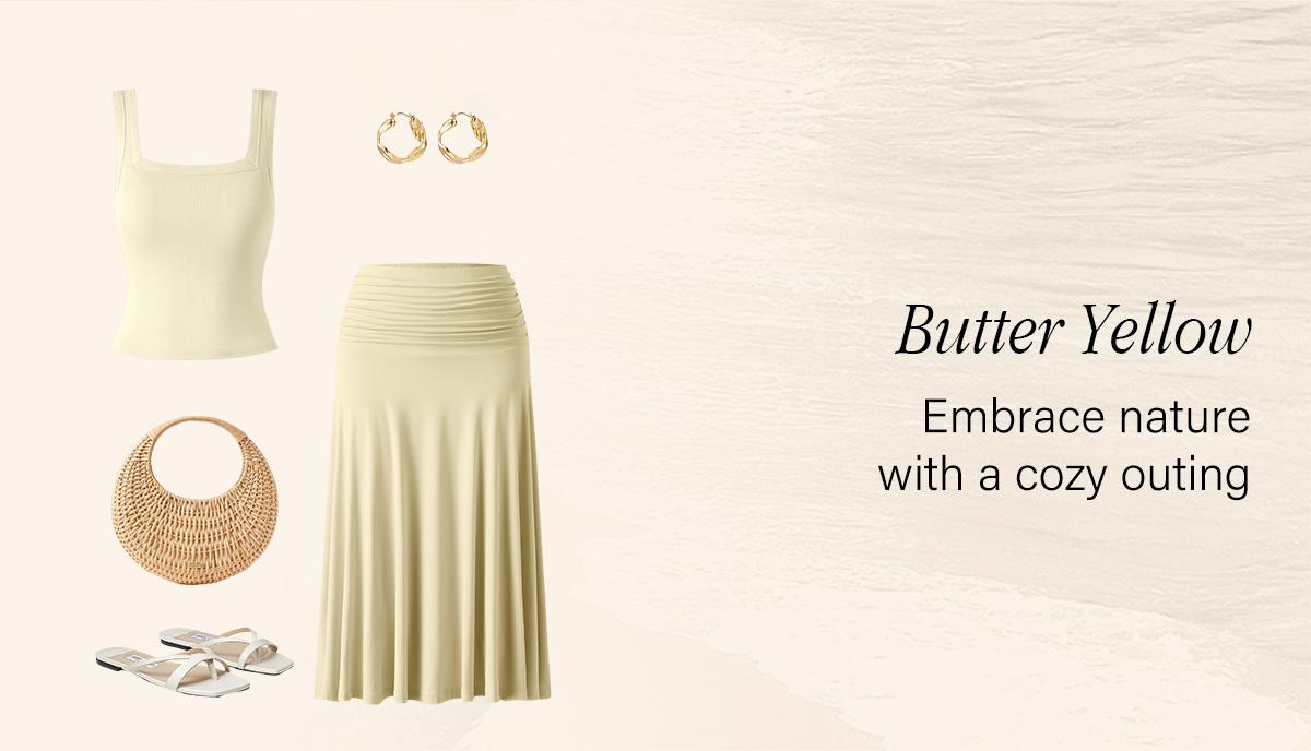 OGL Flowy Side Ruched A-line Midi Skirt - Elegant and Comfortable for Everyday Wear SpringStatements