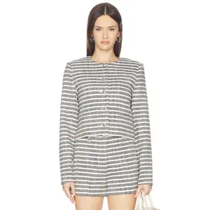 Joe's Jeans The Talia Jacket in Midnight & Ecru Stripes