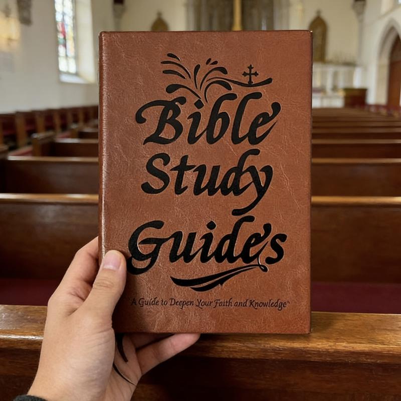 66-page Bible Study Guide, Daily Devotional Journal Strengthens Faith, Ideal for Personal Group Study and Prayer, Christian Gift (A5, PU Leather Cover), Leather Bible Notebook.