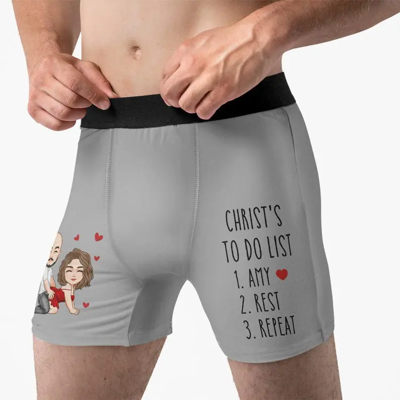Personalized Mens Boxer Briefs – Naughty To Do List, Valentine & Anniversary Gift for Husband or Boyfriend