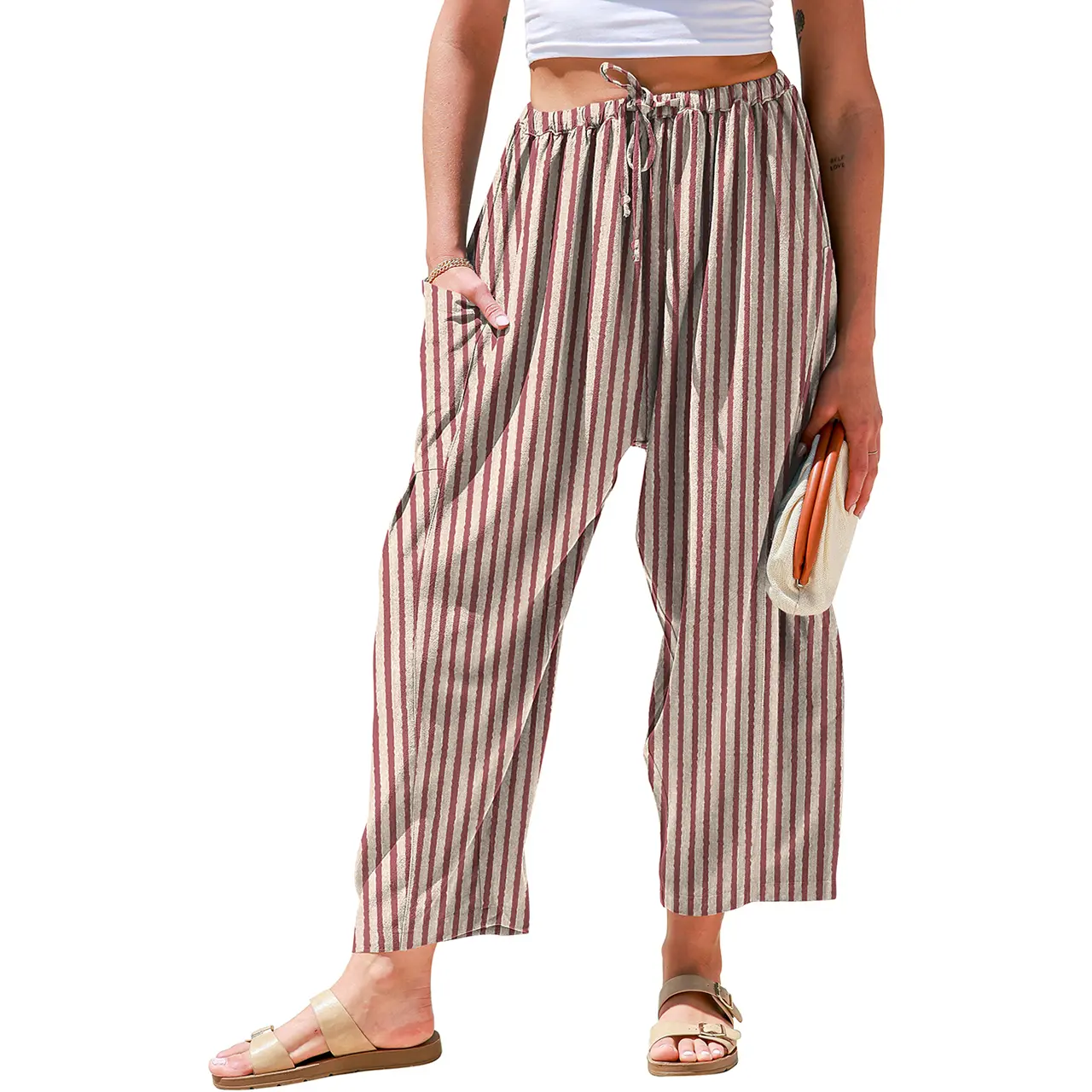 Stripe Rustred Beige