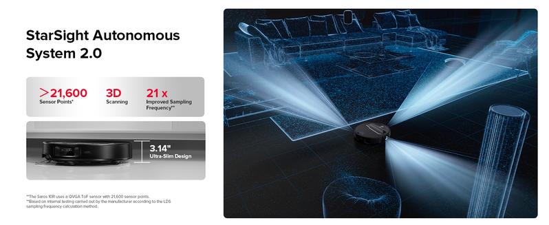 Roborock Saros Z70 Robot Vacuum and Mop, OmniGrip Arm, AI-Powered, 22,000Pa Suction, 3.14’’ Ultra Slim, FlexiArm Riser Technology, AdaptiLift Chassis, Obstacle Avoidance, Auto Mop Washing & Drying