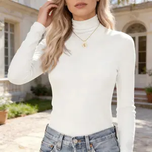Women's Slim Fit Thermal Turtleneck Top - Soft Lightweight Long Sleeve Shirt, Warm Base Layer for Winter