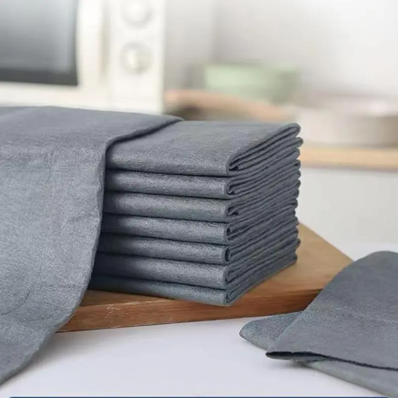 Soft Microfiber Thick Cleaning Cloths (10-Count, 20*25cm) - Durable, Easy-Clean, Reusable, Streak-Free Cleaners with Neat Edges Prevent Fraying in Use, Fast Water Absorb, Great for Kitchen Oil Spots, Camera Care Accessory, Mother's Day Gift