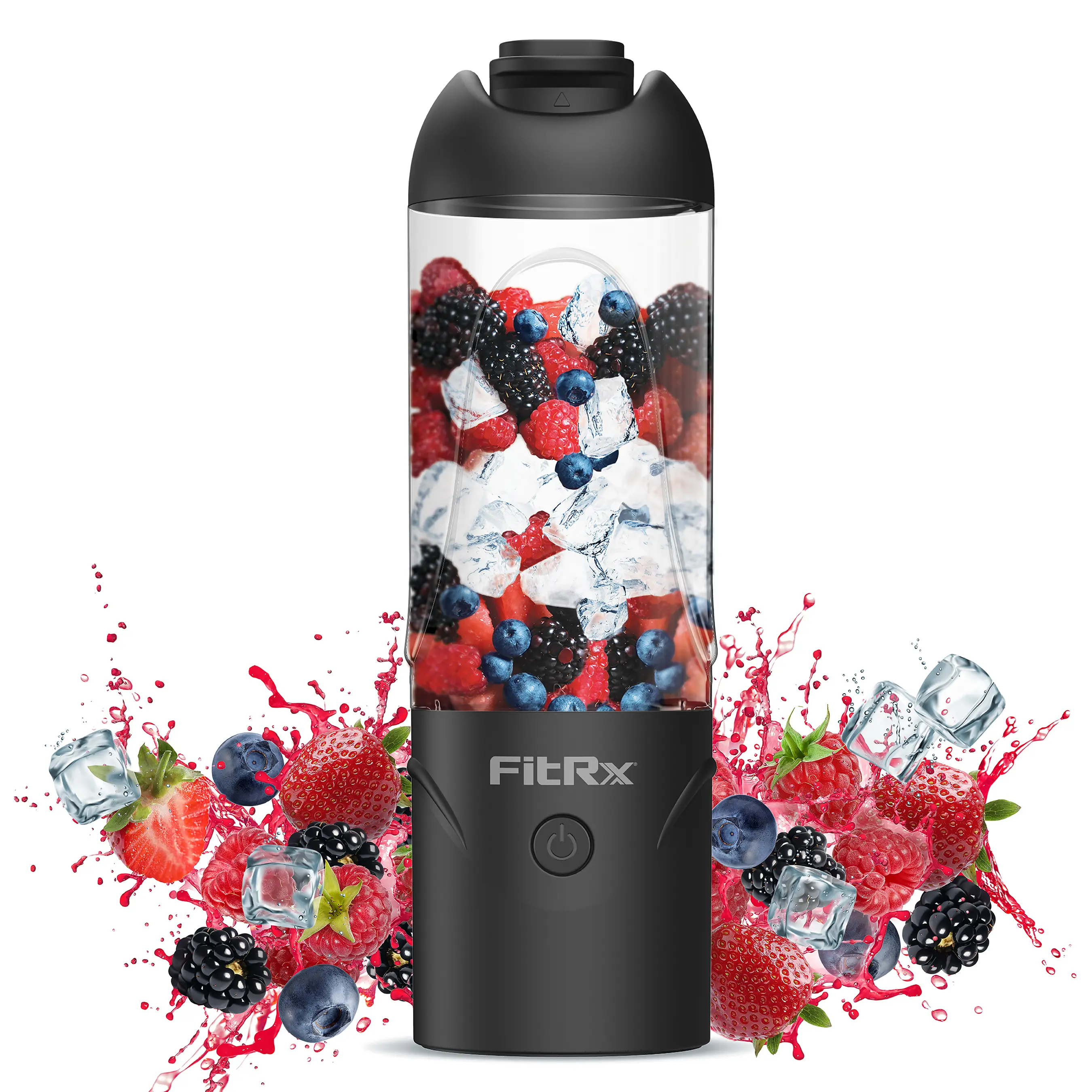 FitRx Rocket Electric Smoothie Blender Shaker Bottle, Rechargeable Portable Personal Blender Bottle, 18oz.