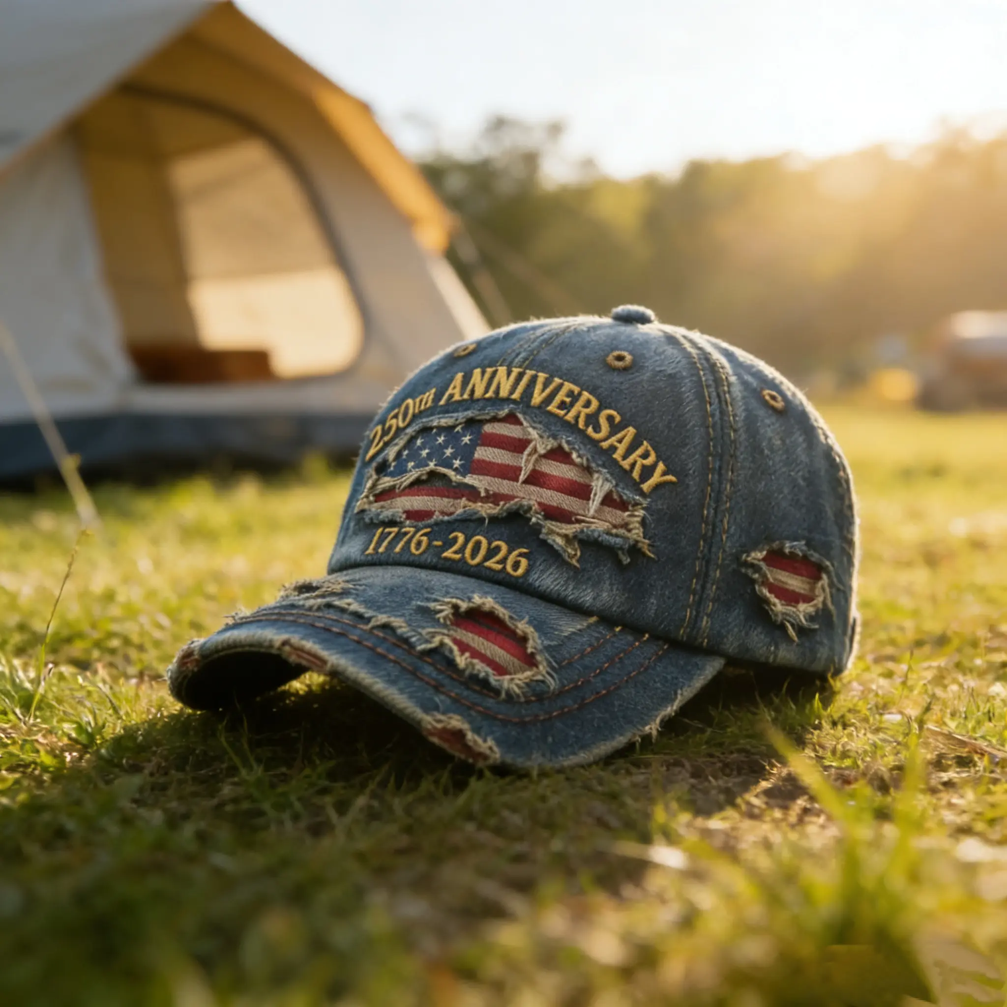 Gray Blue Black American USA Flag Stripe Vintage Brim Baseball Cap Hat USA Flag Trucker Hat – Totes.com USA main image 2