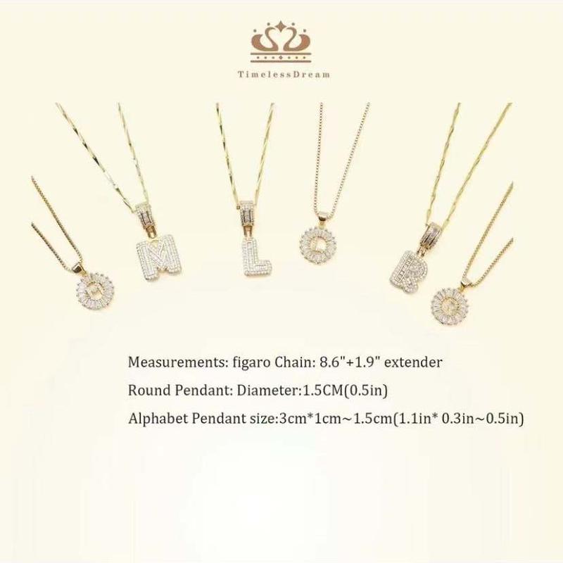 LuLuEcho Pack Initial Letter PendantNecklaces for Women 14K Gold Plated CubicZirconia Alphabet Necklace Fashion Jewelryfor Back to School Adjustable Length Comfortable & Versatile