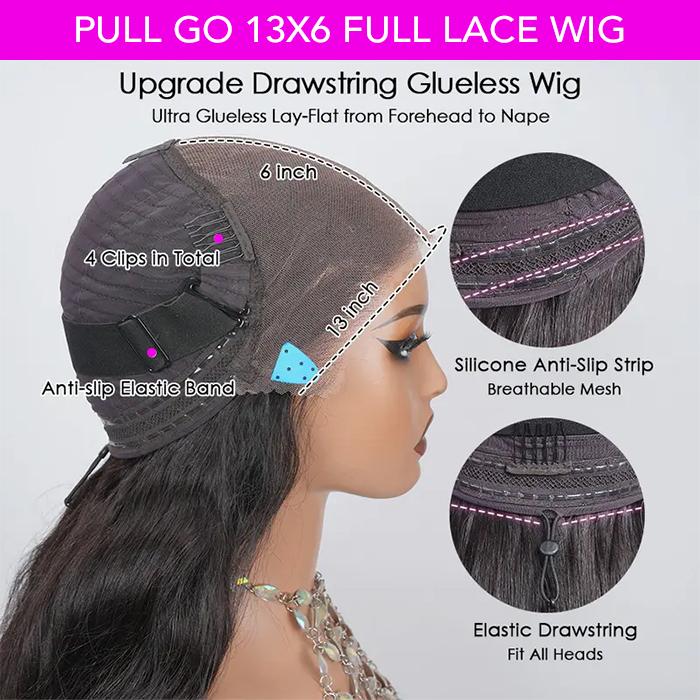 Cynosure Body Wave 13x6 Lace Front Wig Human Hair Pre Plucked Pre Bleached HD Lace Frontal Glueless Drawstring Wigs Pre Everything Wigs for Women
