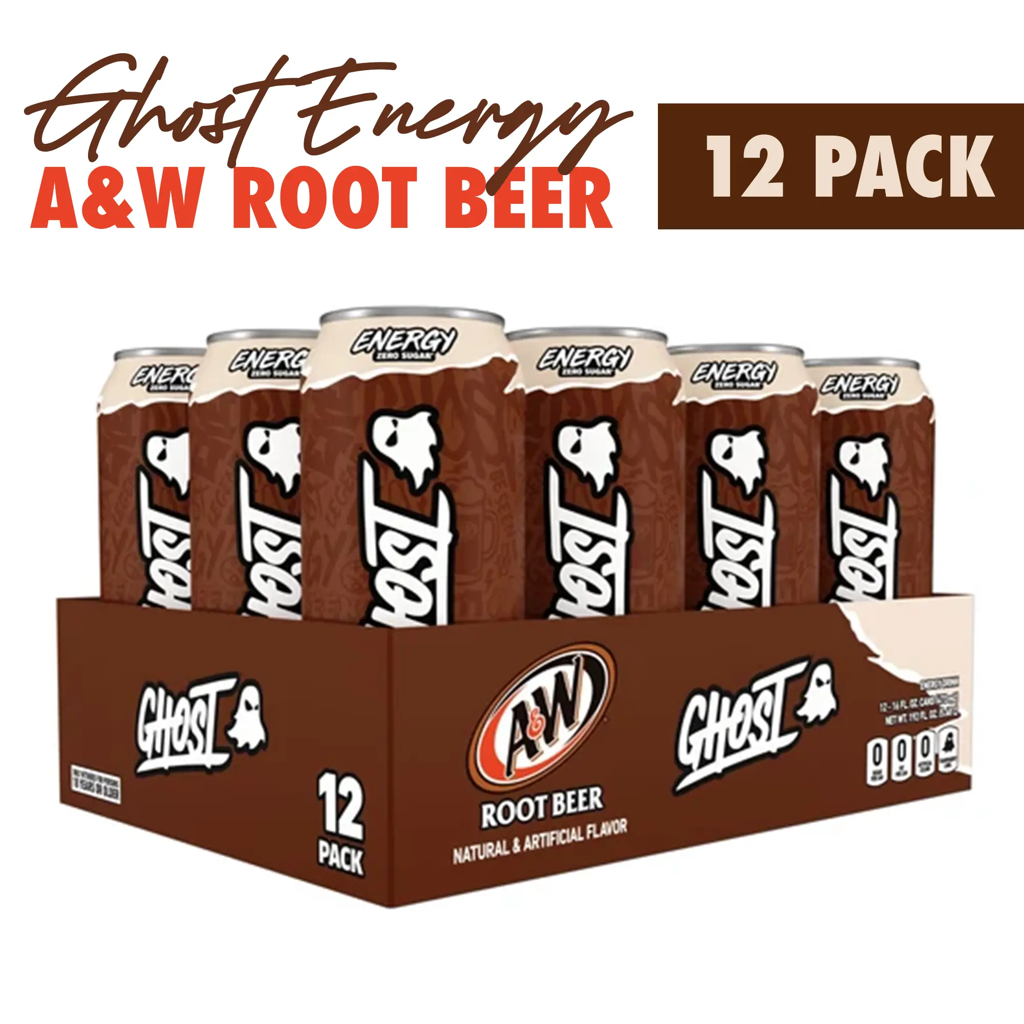 Ghost Energy Drink Beverage, 12-Pack 16oz Cans (12-Pack Convenience), 200mg Clean Caffeine Booster, B-Vitamins, 1g Carnipure® Carnitine, for US Adults