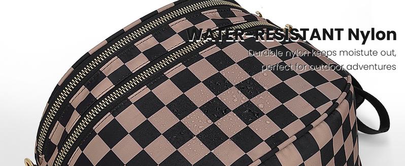 Jointlycreating Bum Bags for Women Checkered Crossbody Bag Nylon Lightweight Fanny Pack Large Belt Bag for Travel Slip On Design