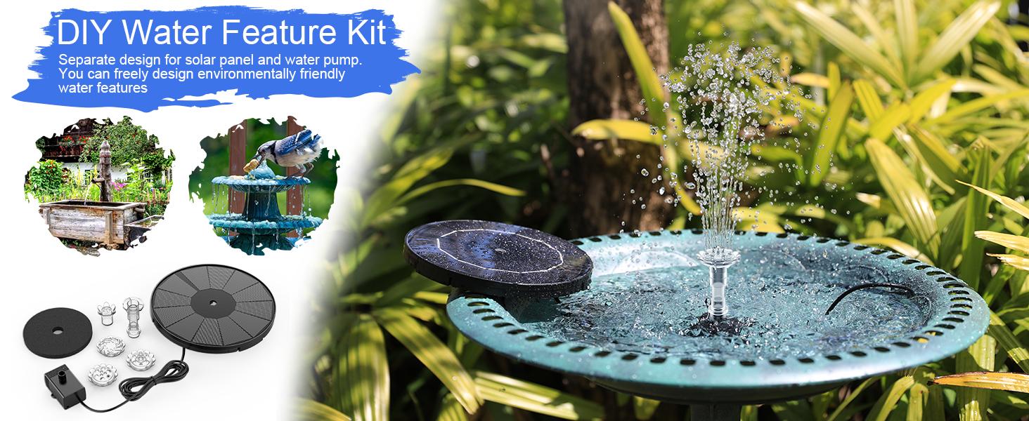 AISITIN 3.5W Solar Fountain Pump for Water Feature Outdoor DIY Solar Bird Bath Fountain with Multiple Nozzles, Solar Powered Water Fountain for Garden, Ponds, Fish Tank and Aquarium AISITIN 3.5W Solar Fountain Pump for Water Feature Outdoor DIY Solar Bird Bath Fountain with Multiple Nozzles, Solar Powered Water Fountain for Garden, Ponds, Fish Tank and Aquarium