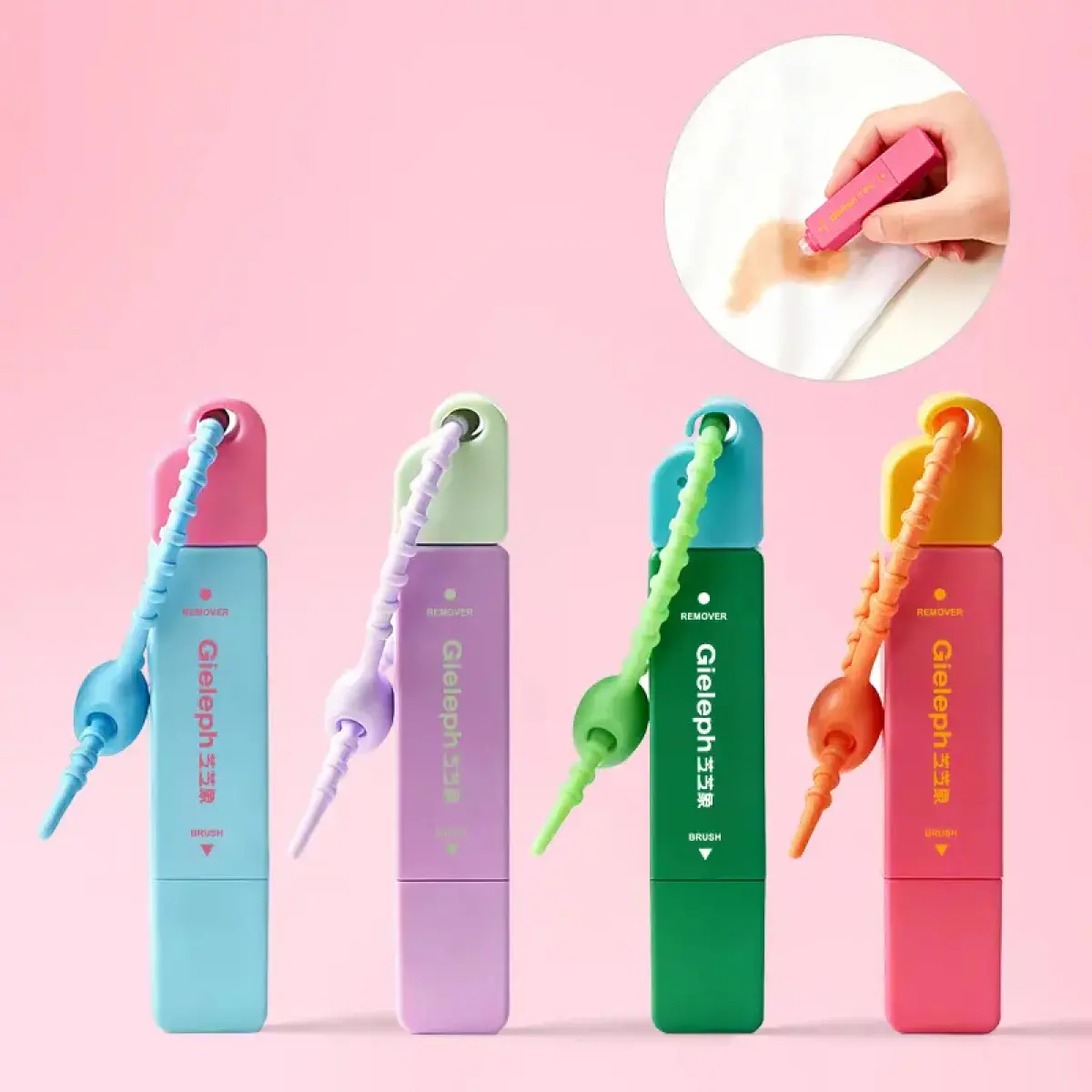 Household Double-Ended Stain Remover Pen - 12ml Bleach-Free Non-Toxic Safe Formula, Gentle on Clothes & Skin, Removes Coffee Wine Oil Makeup Stains Quickly, Lightweight Compact for Home Travel Emergencies (Works with Brush & Towel)